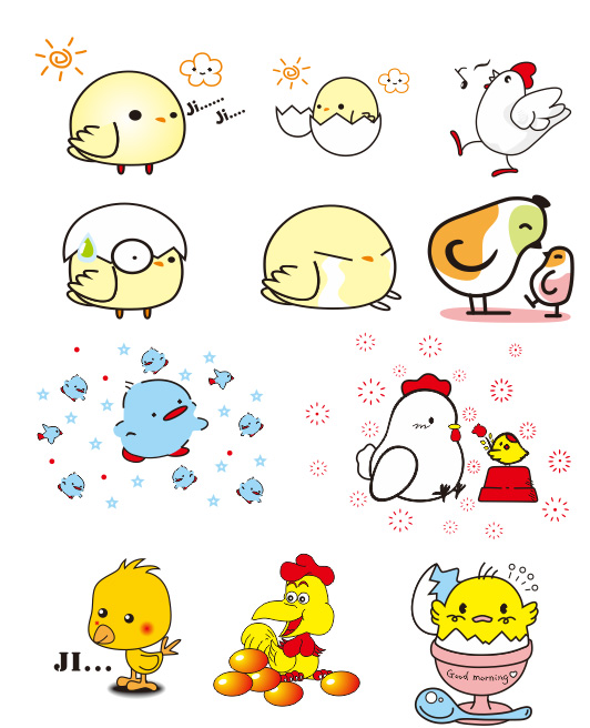 Cute Cartoon Chicks