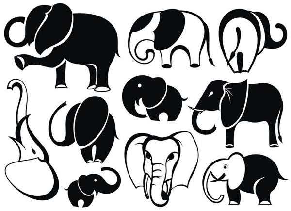 可爱的大象插图