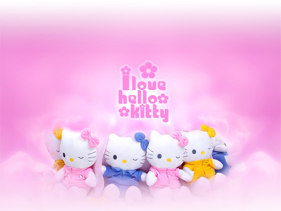 Cute Hellokitty Background Psd Material