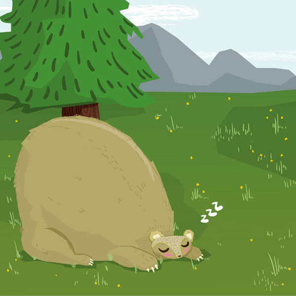 Cute Sleeping Bear Illustrations