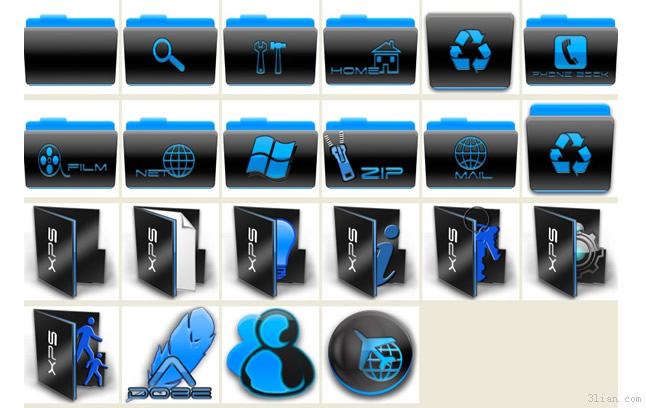 Dark Blue Style Desktop Icon Png