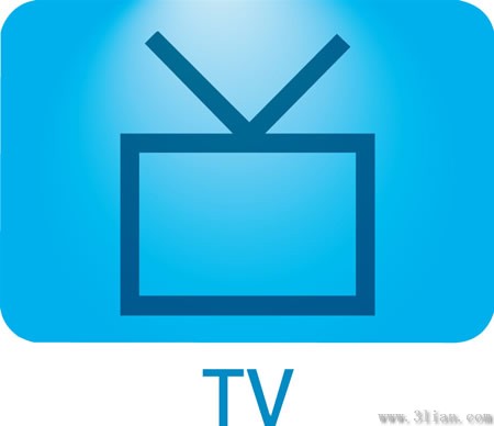 matériel d'icône tv bleu foncé