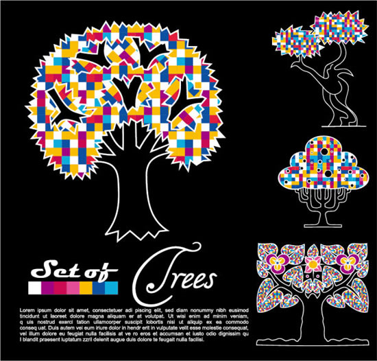 alberi colorati abbaglianti
