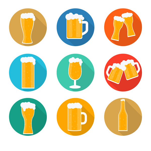icônes de délicieuses bières