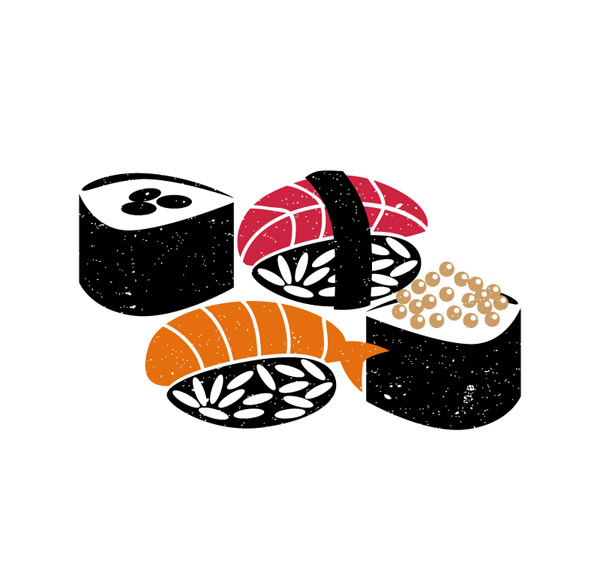 sushi Jepang yang lezat