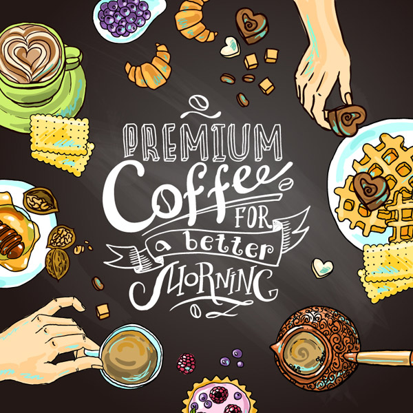 ilustraciones de delicioso café de la mañana
