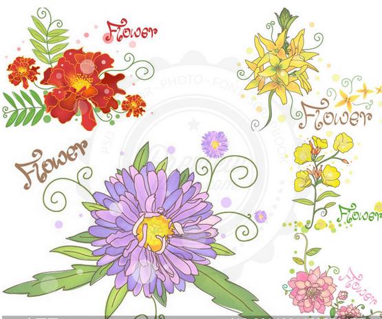 Design Flower Flowers Green Leaf Plants