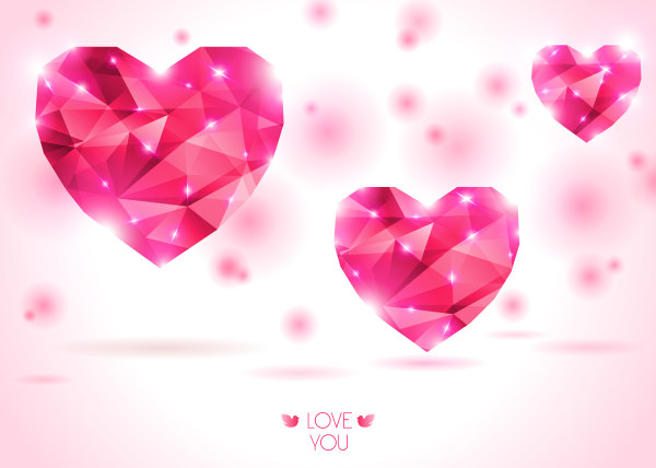 Diamond Hearts Romantic Backgrounds