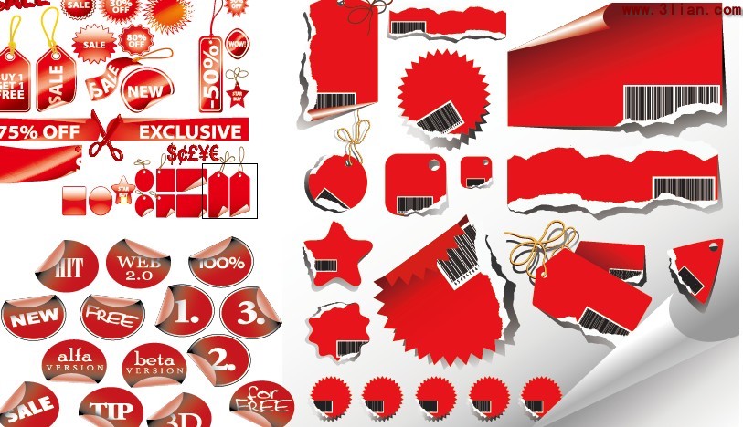 Discounthotels in rote Symbole und Barcode