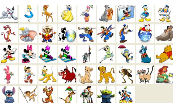 ikony animowane postacie Disney
