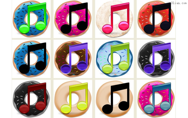 Donut-Musik-Reihe von PNG-icons
