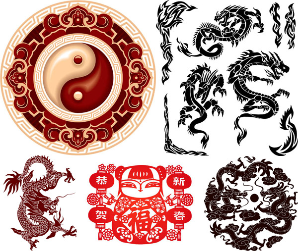 décoration classique traditionnelle du Dragon