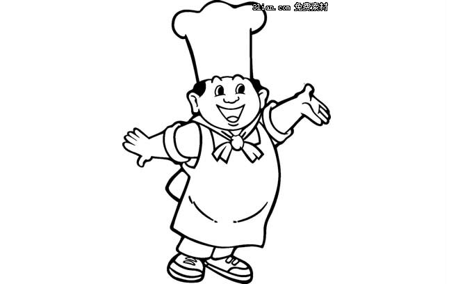 Drawing A Cartoon Chef Psd Material