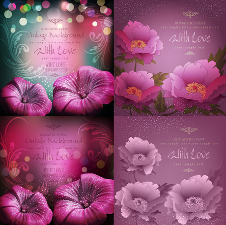 Dreamy Flowers Love Cards