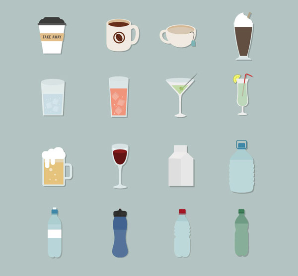 ícones de bebidas