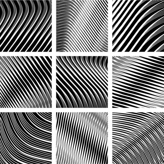 barang-barang garis dinamis spiral hitam dan putih