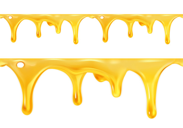 액체 꿀의 역동적인 디자인