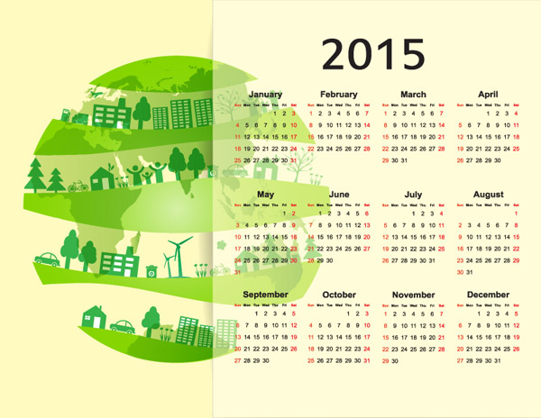 protección del medio ambiente ecológico en calendario