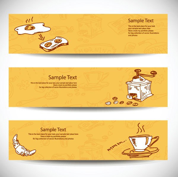 Egg Coffee Gourmet Illustration Banner