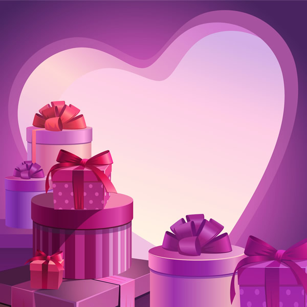 Elegant Gift Box Purple Background