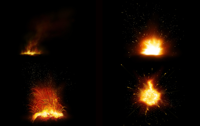 Explosion Flames Psd Material