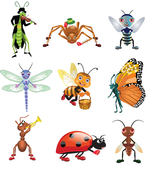 insectos de exquisitos dibujos animados