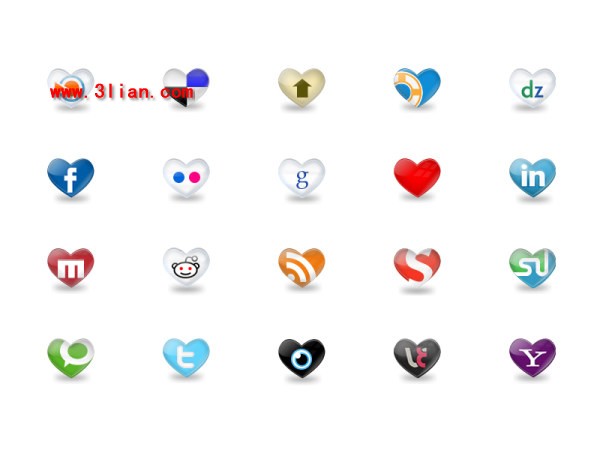 ikona logo w kształcie serca słynnej strony internetowej