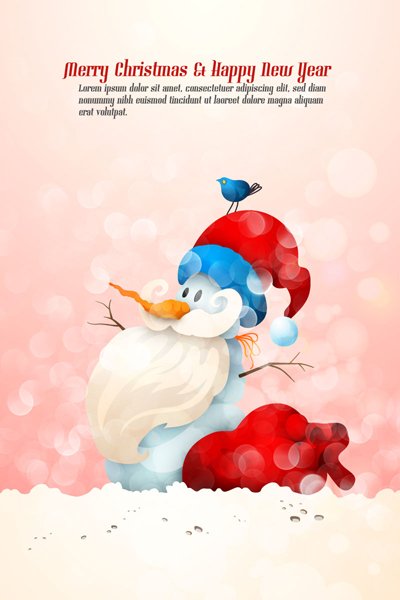 Ilustración de fantasía Navidad muñeco de nieve