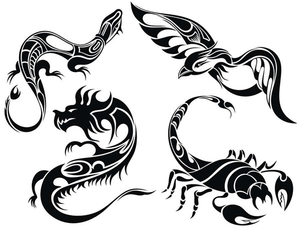 patrón de moda tatuajes de animales