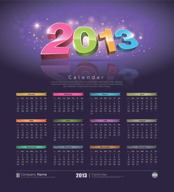 Fashion Colorful Calendar