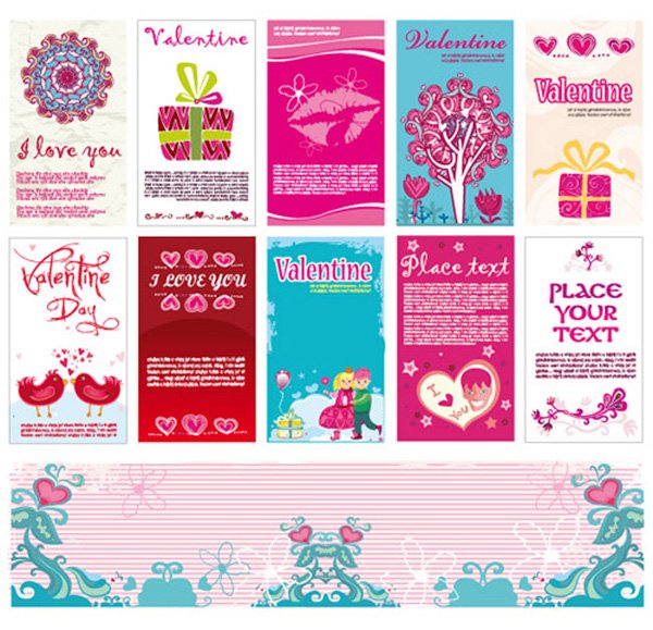 tarjetas de día de moda cute dibujos animados de San Valentín s