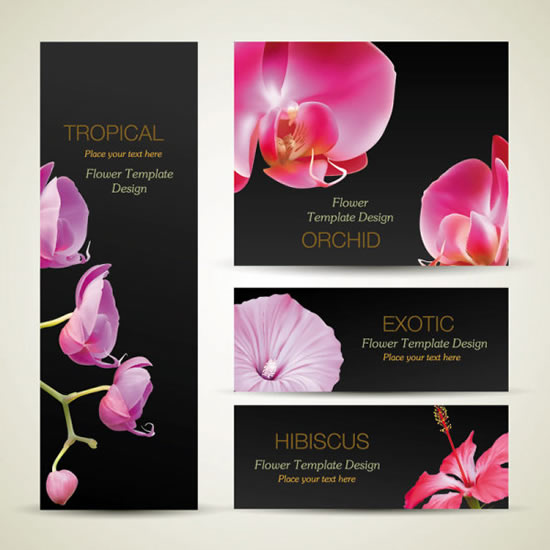 flores de moda fundo cartões de visita