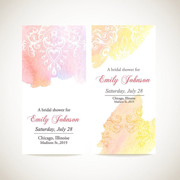 Fashion Watercolor Greeting Cards Invitations