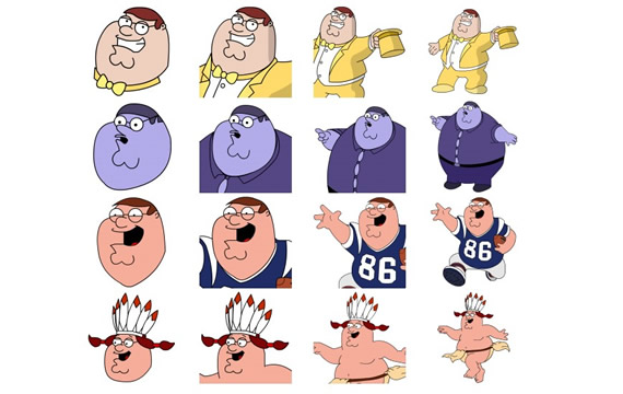 Fat Cartoon Character Icons