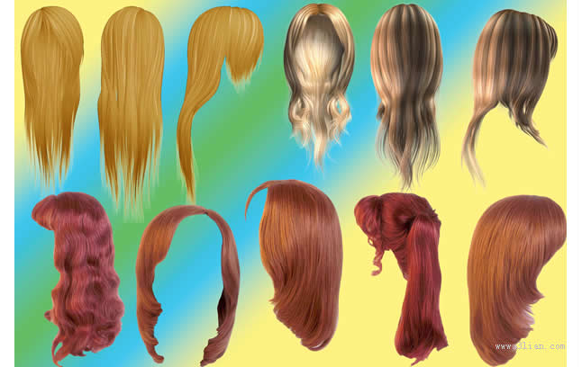 الشعر المستعار الإناث psd المواد