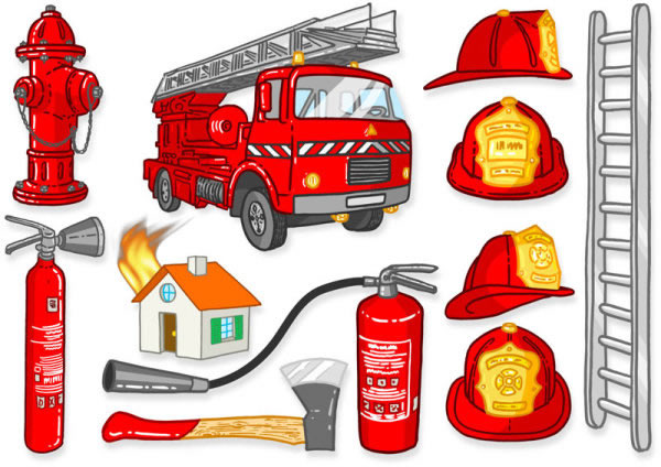 Fire Fighting Equipment Icons