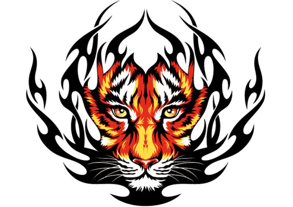 cabeza de tigre de fuego