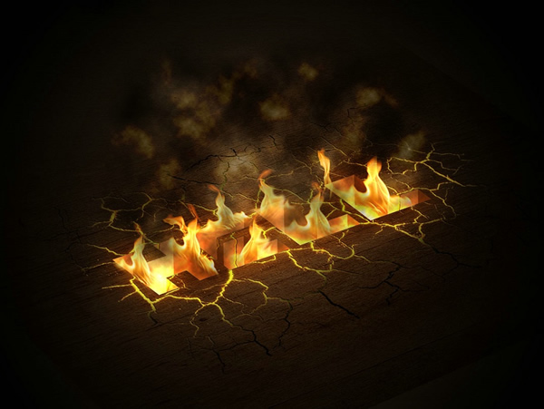 Flame Fonts Crack Psd Material