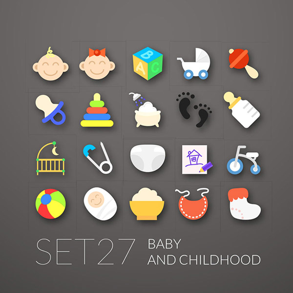 Flat Baby Products Icon