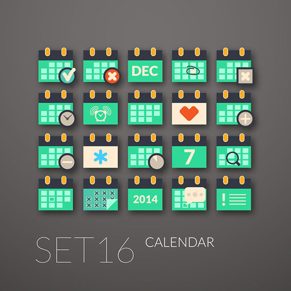 平的日曆圖示設計
