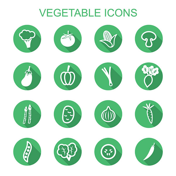 icônes plat légumes