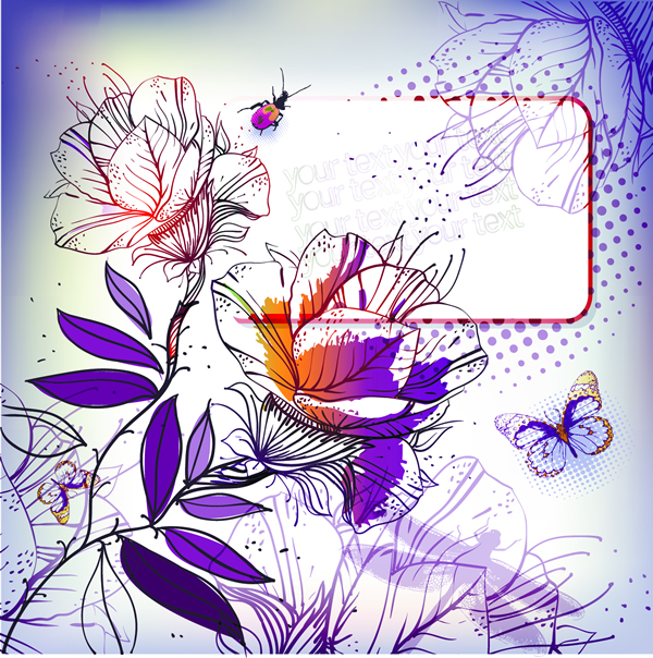 Blume-Skizzen gemalt