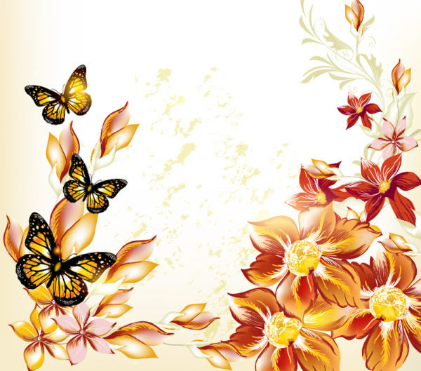 bunga kupu-kupu dicat latar belakang