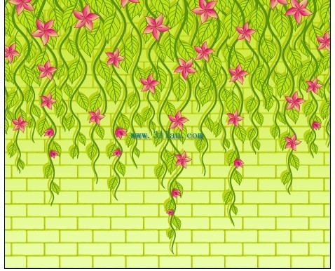 Flores en la pared