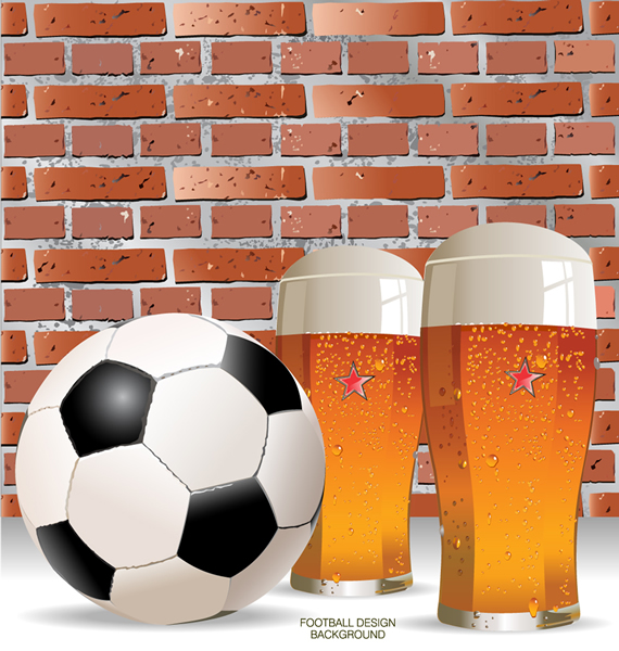 Fußball-Ziegel-Wand-Hintergrund