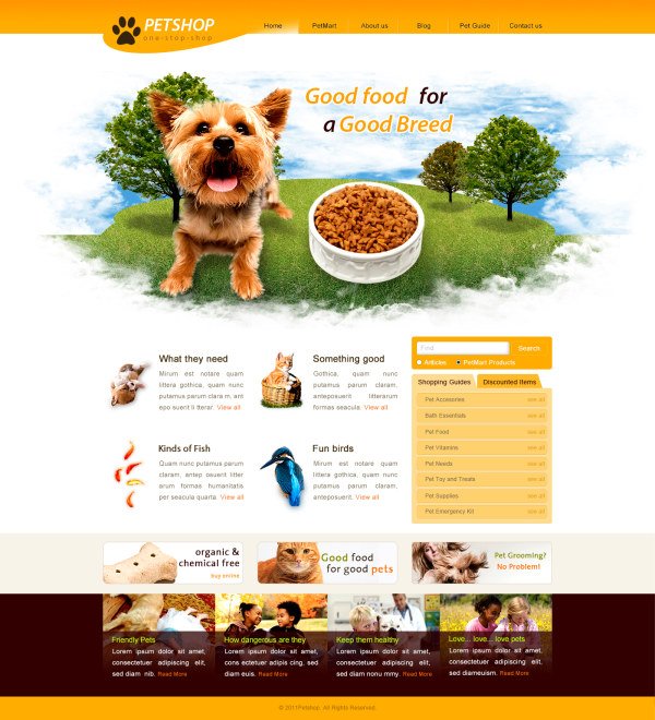 Foreign Classic Pet Psd Layered Site
