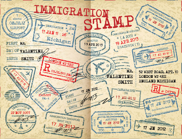 francobolli di immigrazione straniera