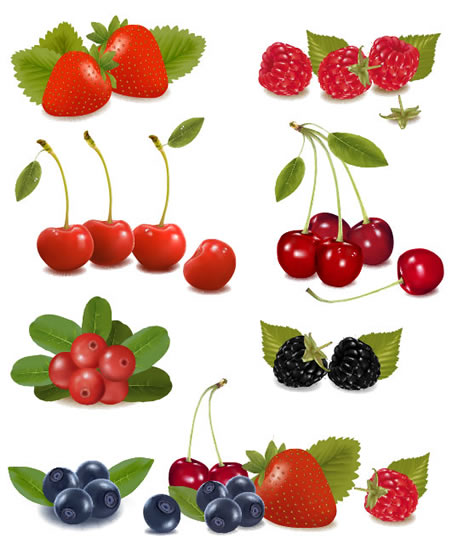 iconos de frutas frescas