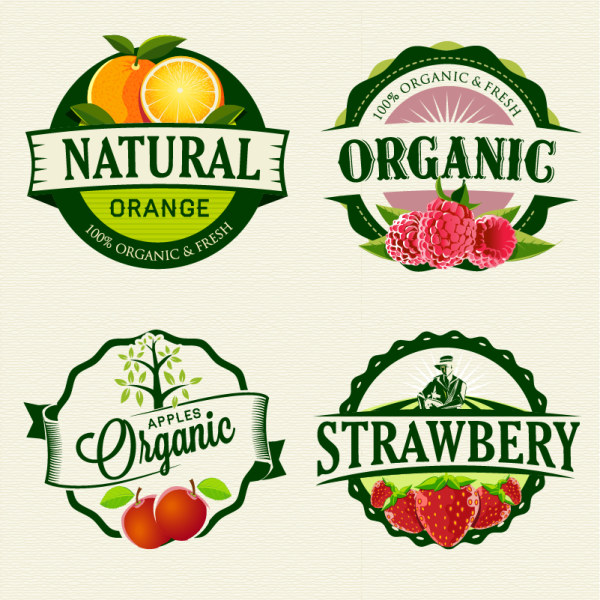 étiquette de fruits frais