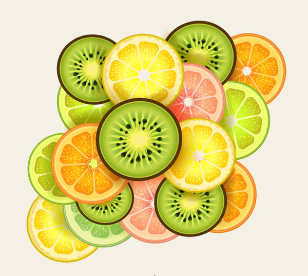 fatias de frutas frescas
